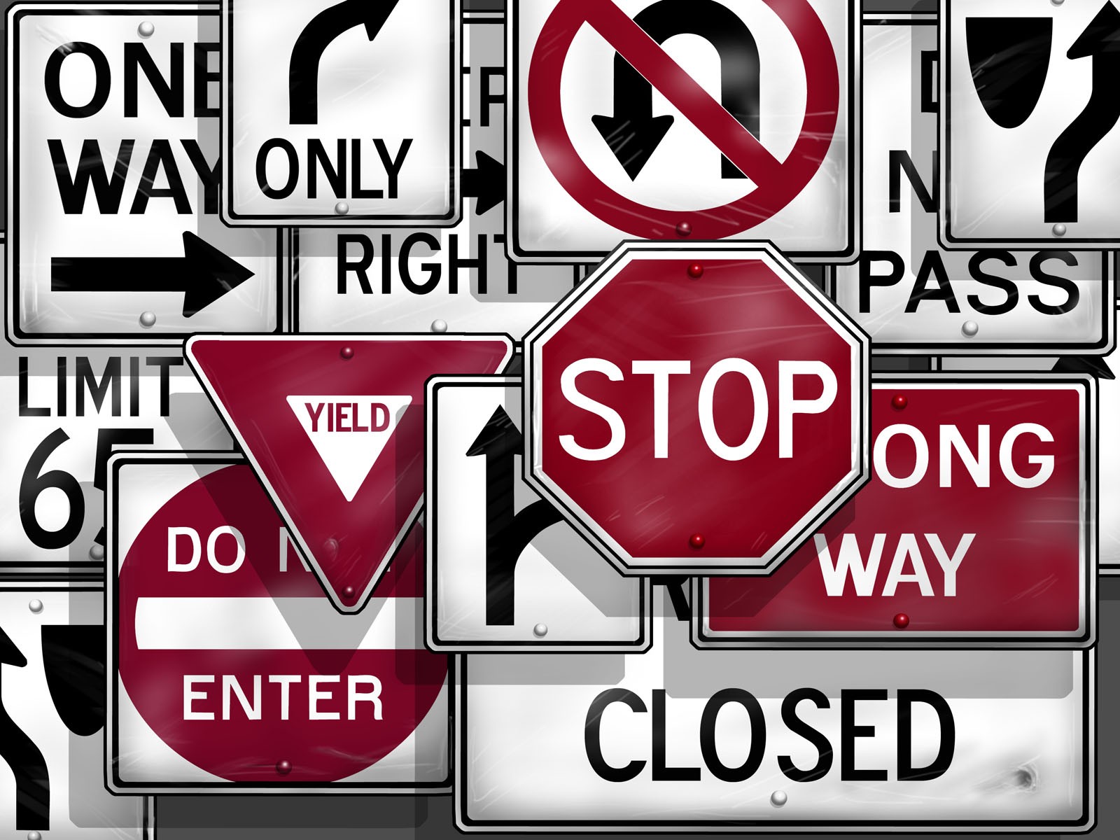 traffic signs collage