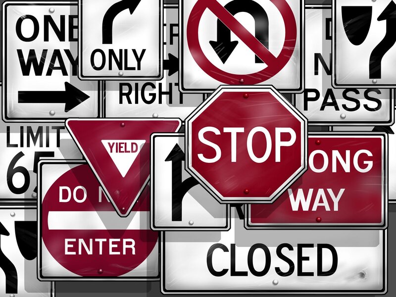 Traffic Signs Collage — Red