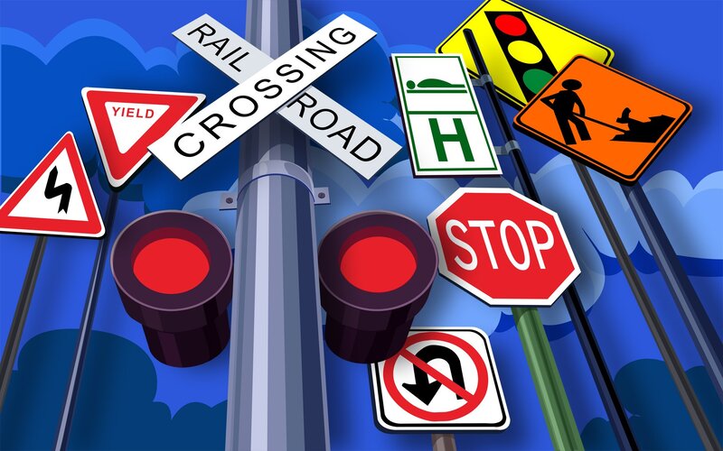 traffic signs collage