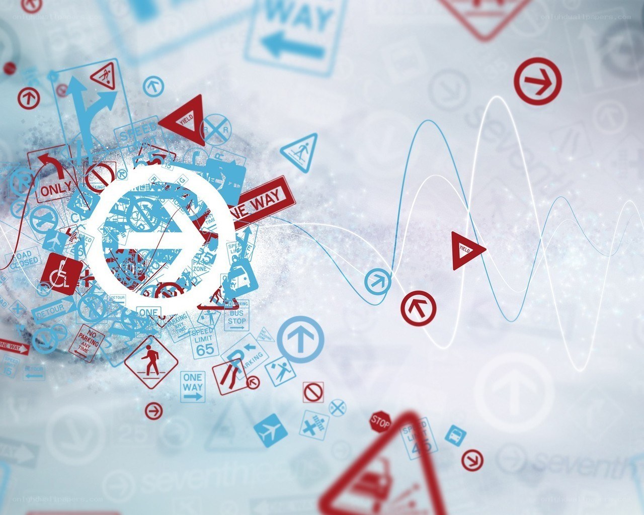 Traffic signs digital collage