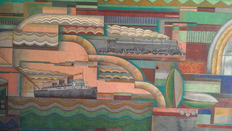 Train and Ship Mural