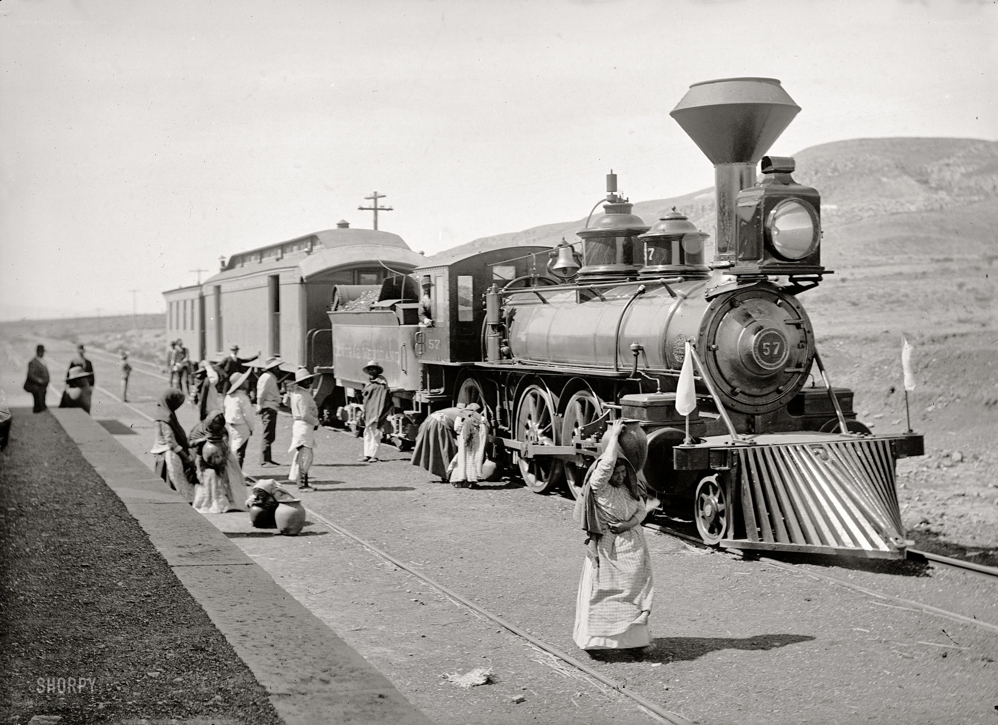 Train at a desert station