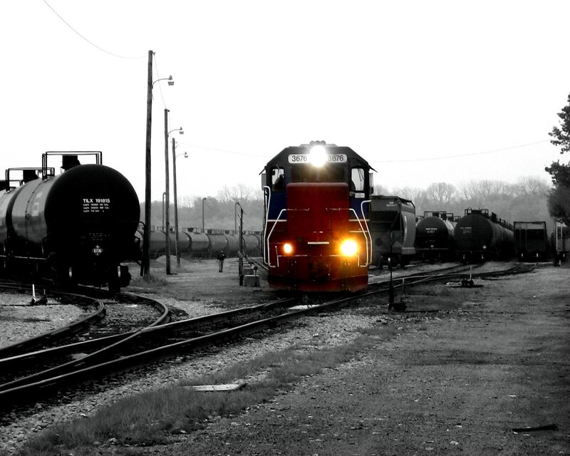 Train at a rail yard