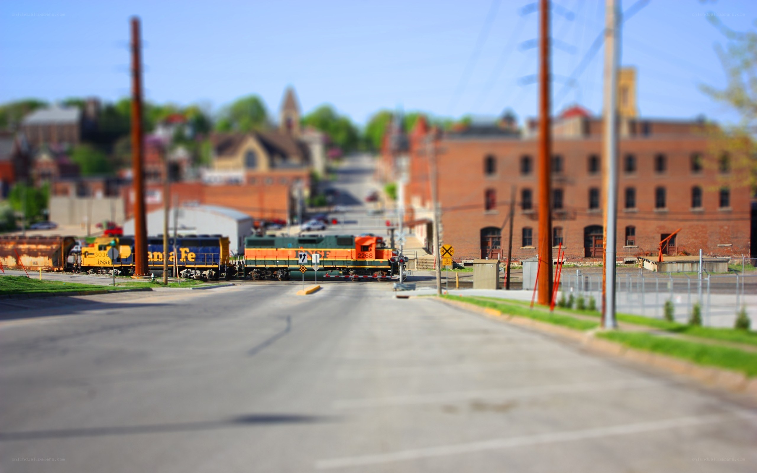 Train at a railroad crossing