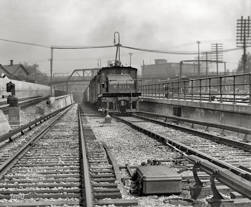 Train at a railway station