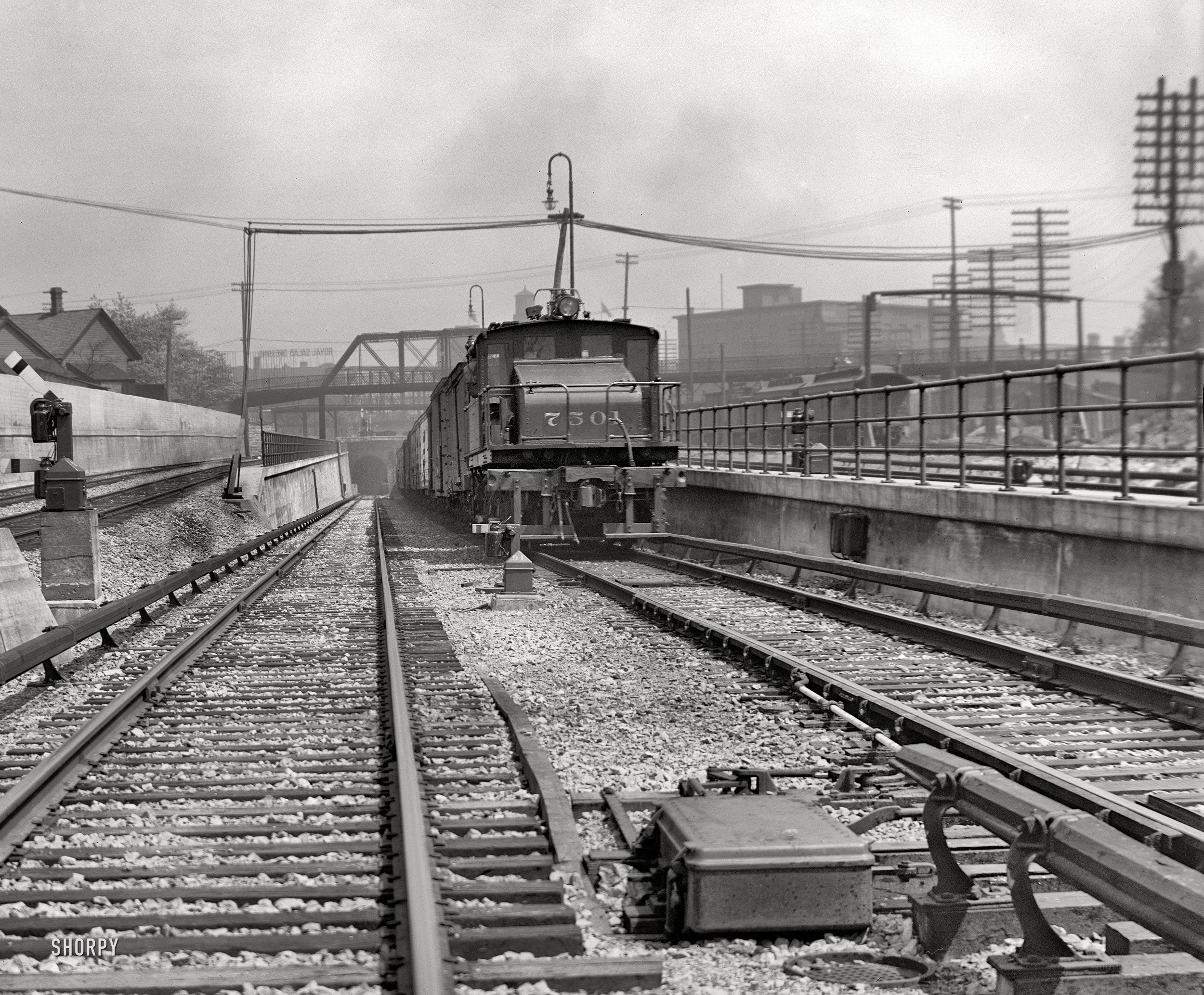 Train at a railway station