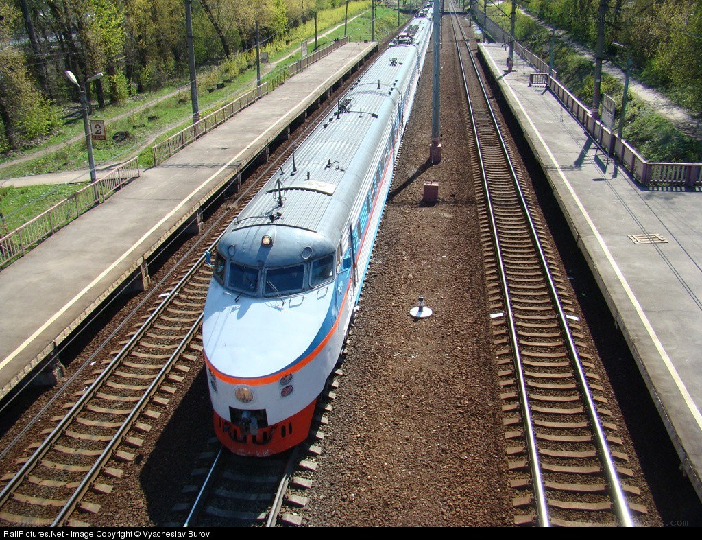 Train at a railway station