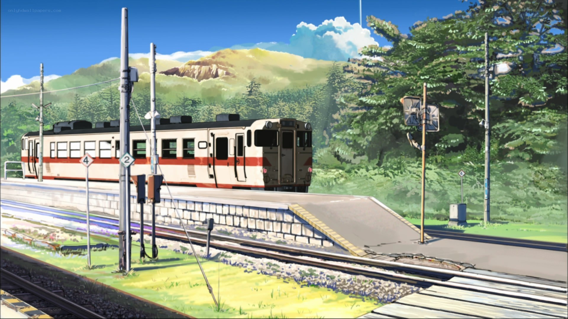 Train at a rural station