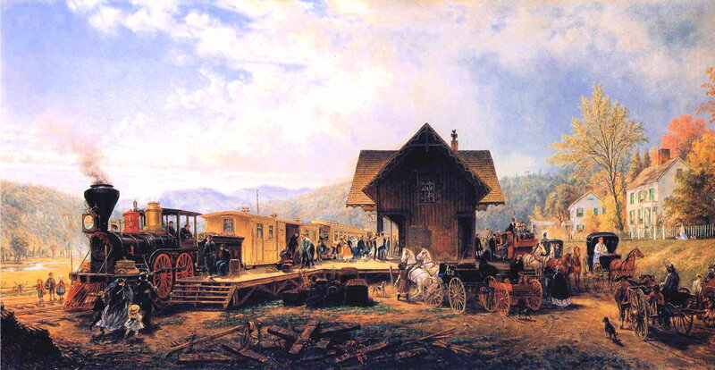 Train at a rural station