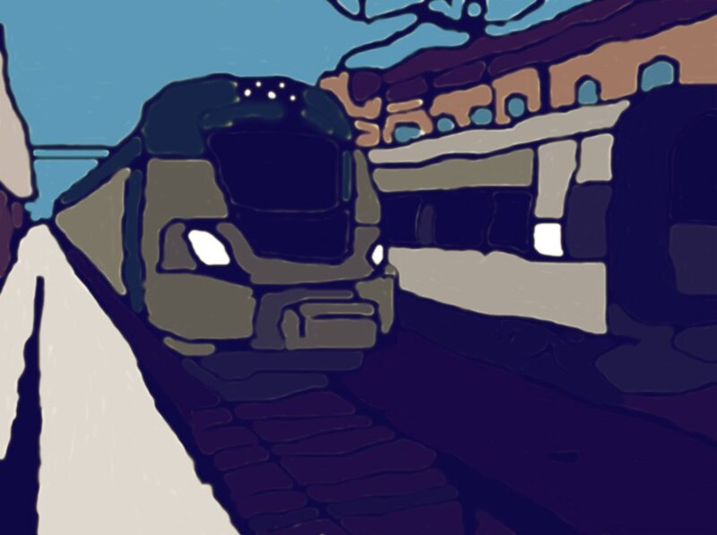 Train at a station