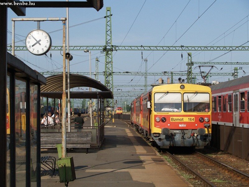Train at a station in Hungary