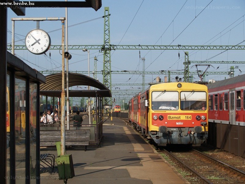 Train at a station in Hungary