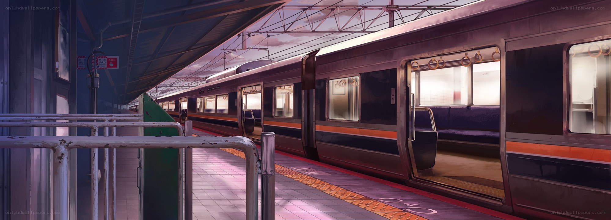 Train at a station platform