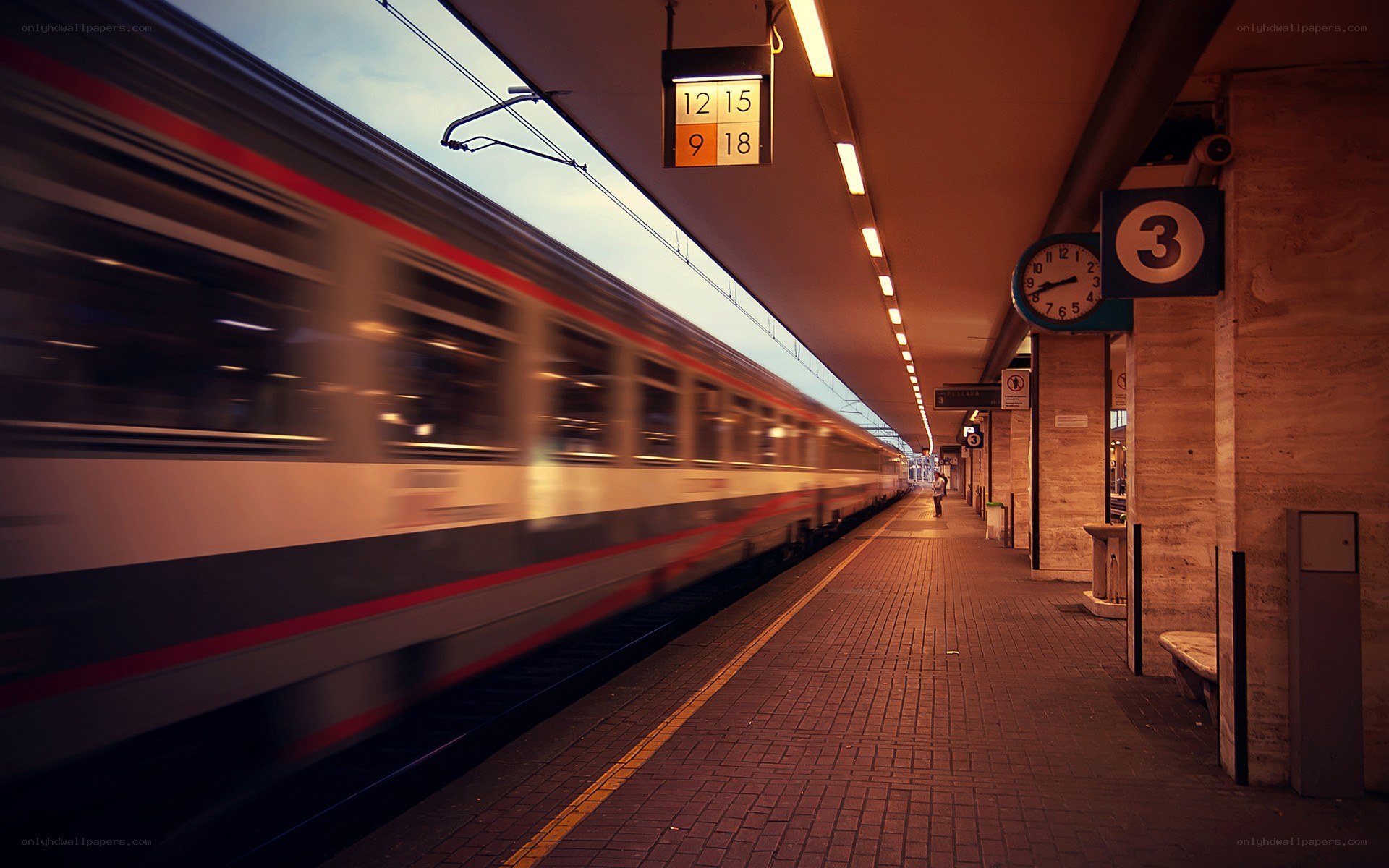Train at a station platform