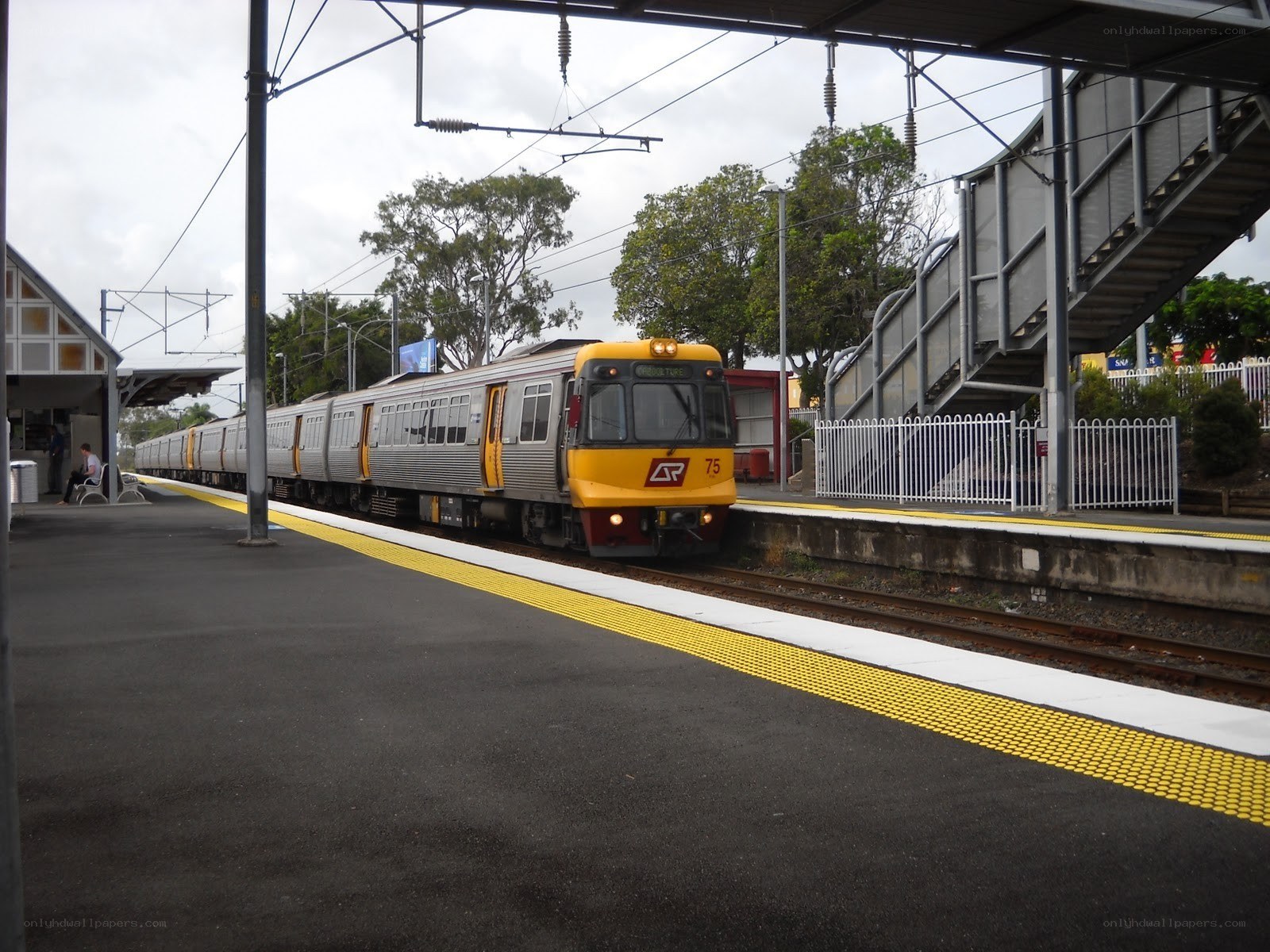 Train at a station platform