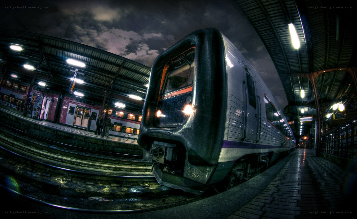 Train at a station platform