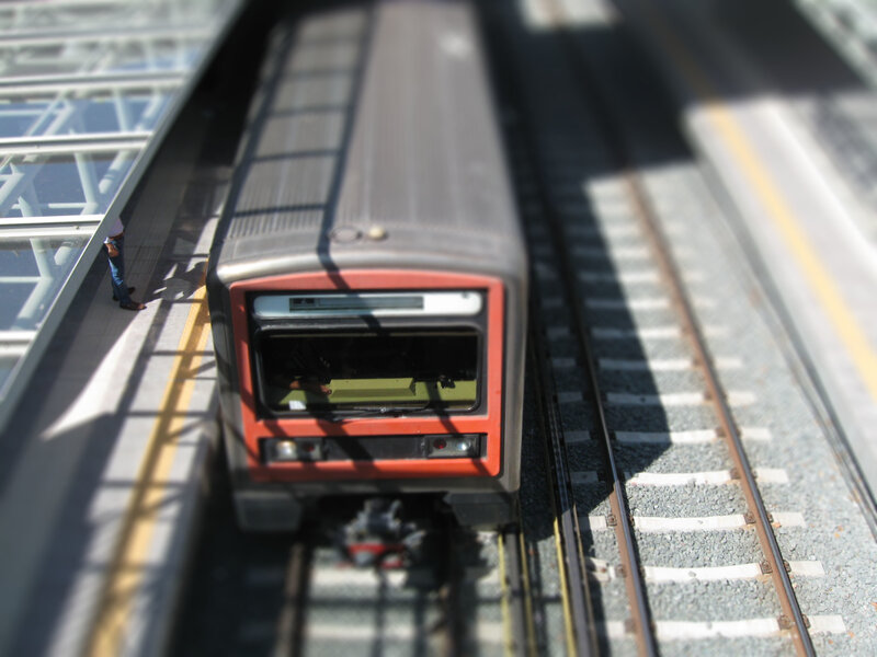 Train at a station platform