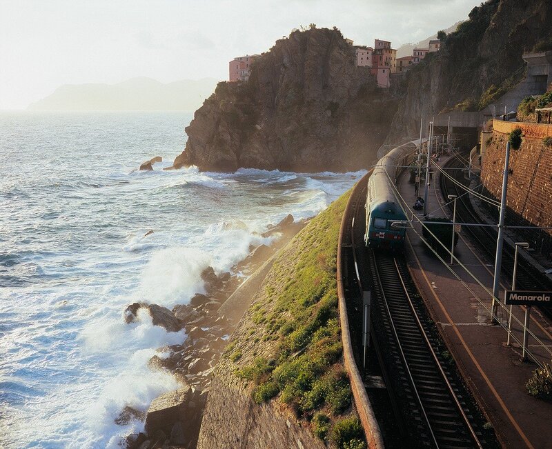 Train at coastal station