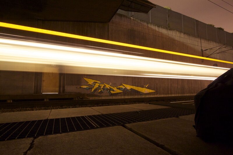 Train at Night — Yellow