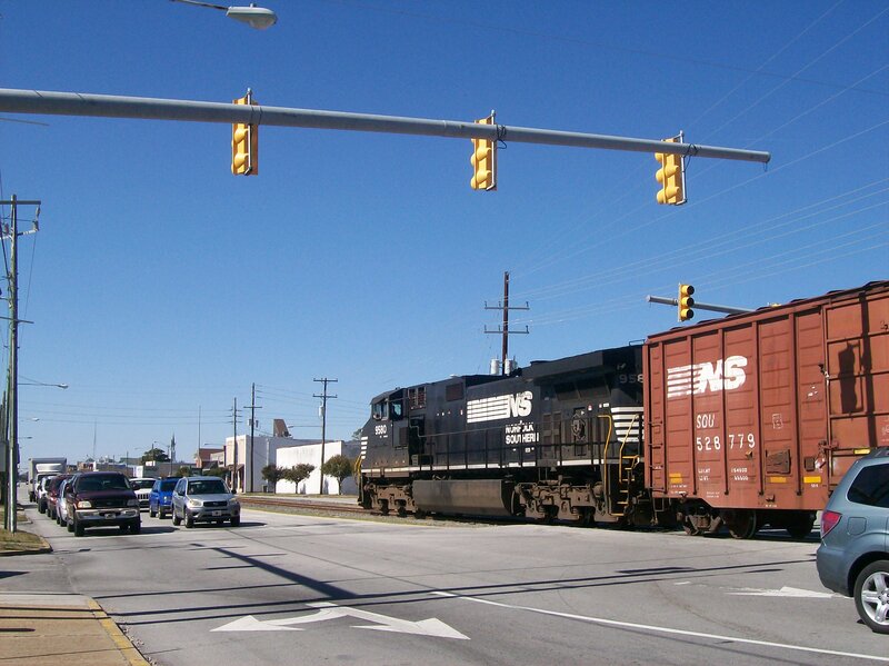 Train at Railroad Crossing