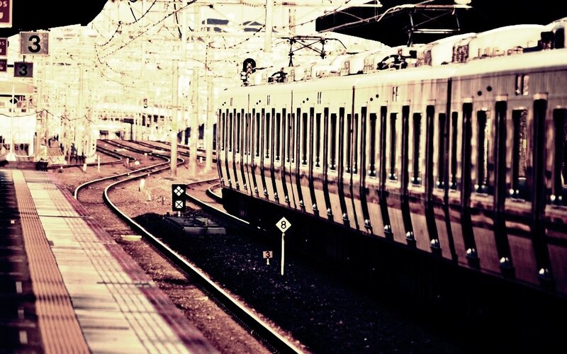 Train at Station — Brown, Dramatic