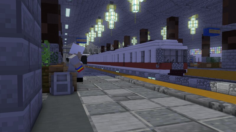 Train at Station Platform — Gray, Calm, Night