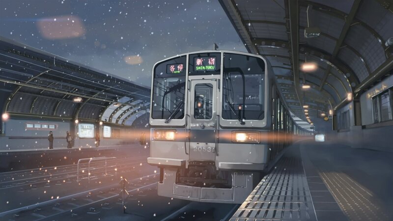 Train at Station Platform — Gray