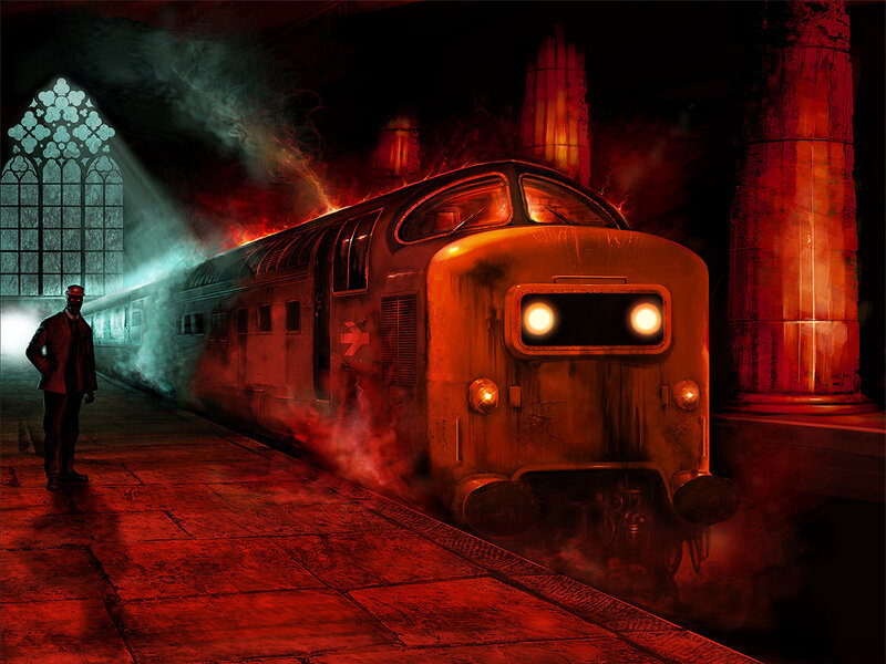 Train at Station — Red