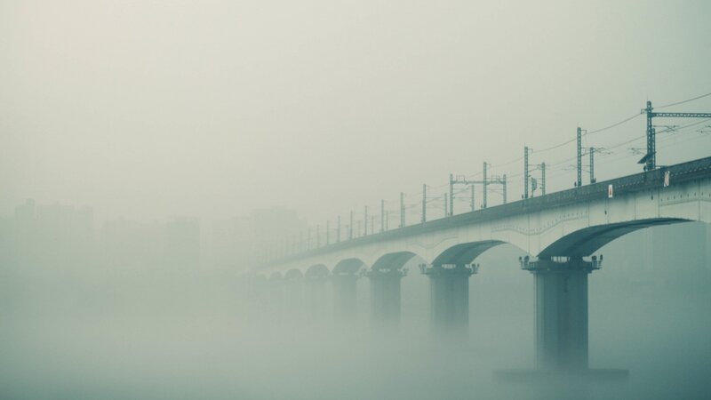 Train Bridge in Fog