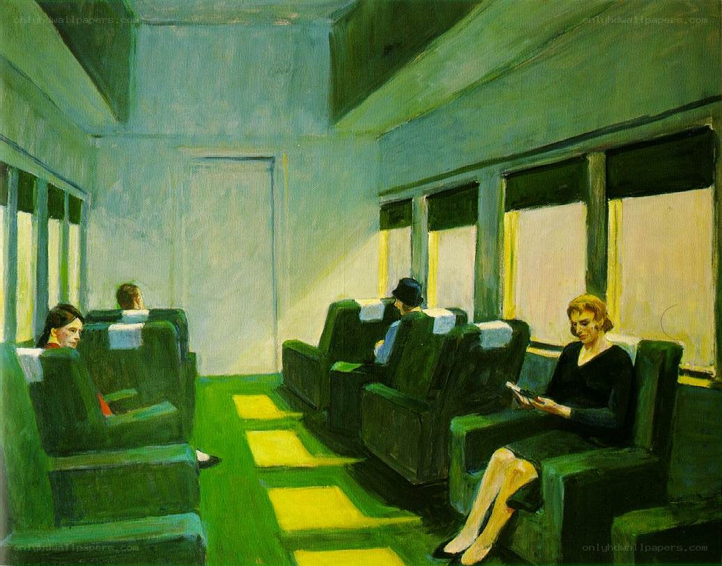 Train Car Interior with Passengers