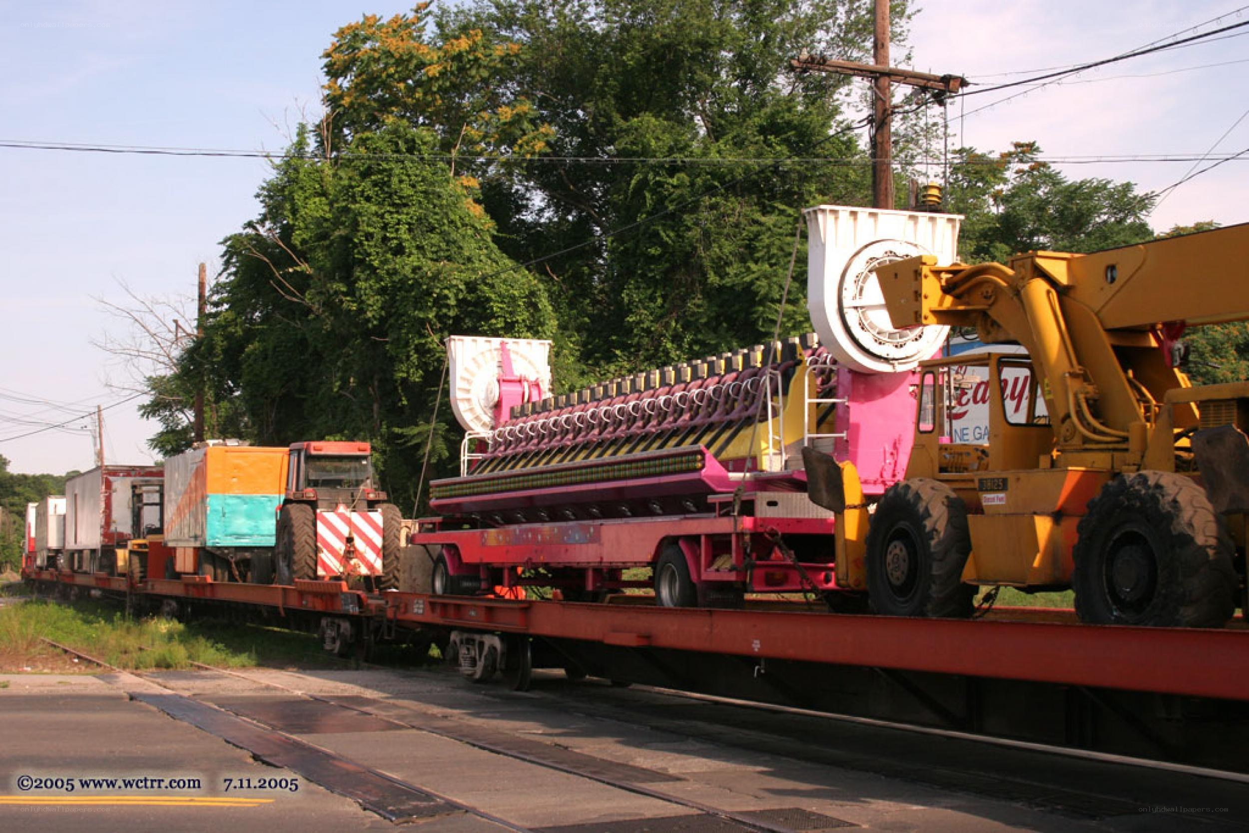 Train carrying amusement ride