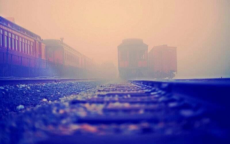 Train Cars in Fog