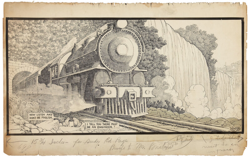 Train cartoon with frogs