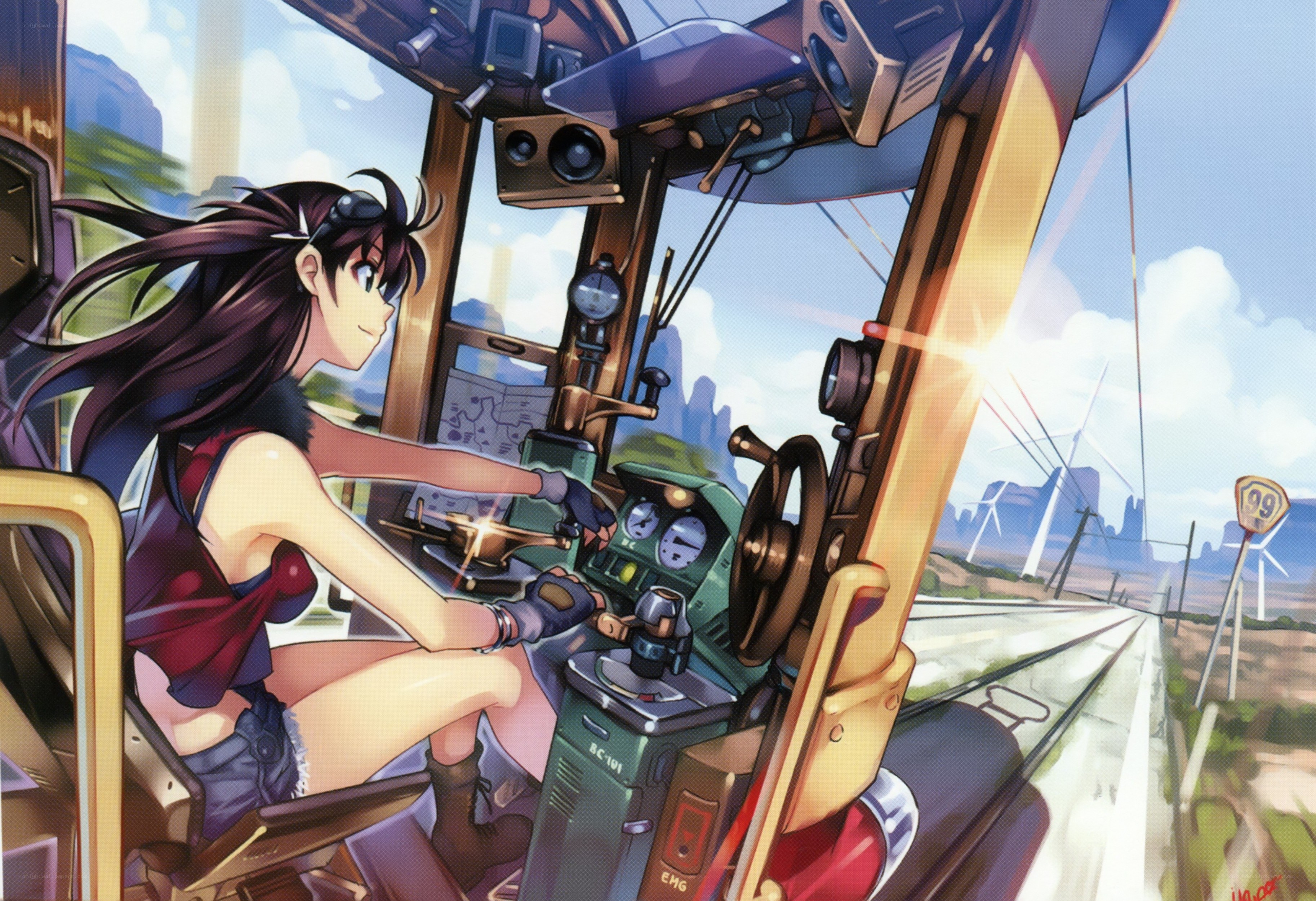 Train conductor anime girl