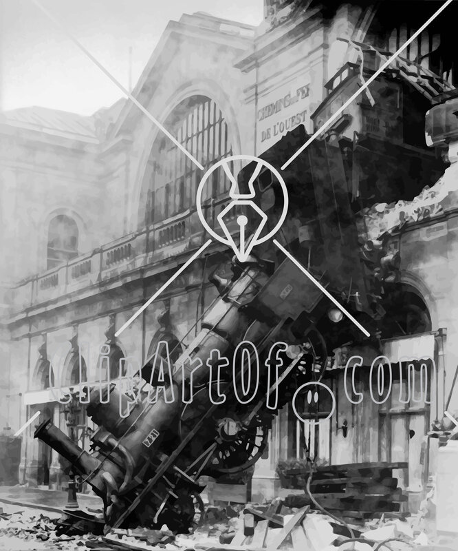 Train crash at station