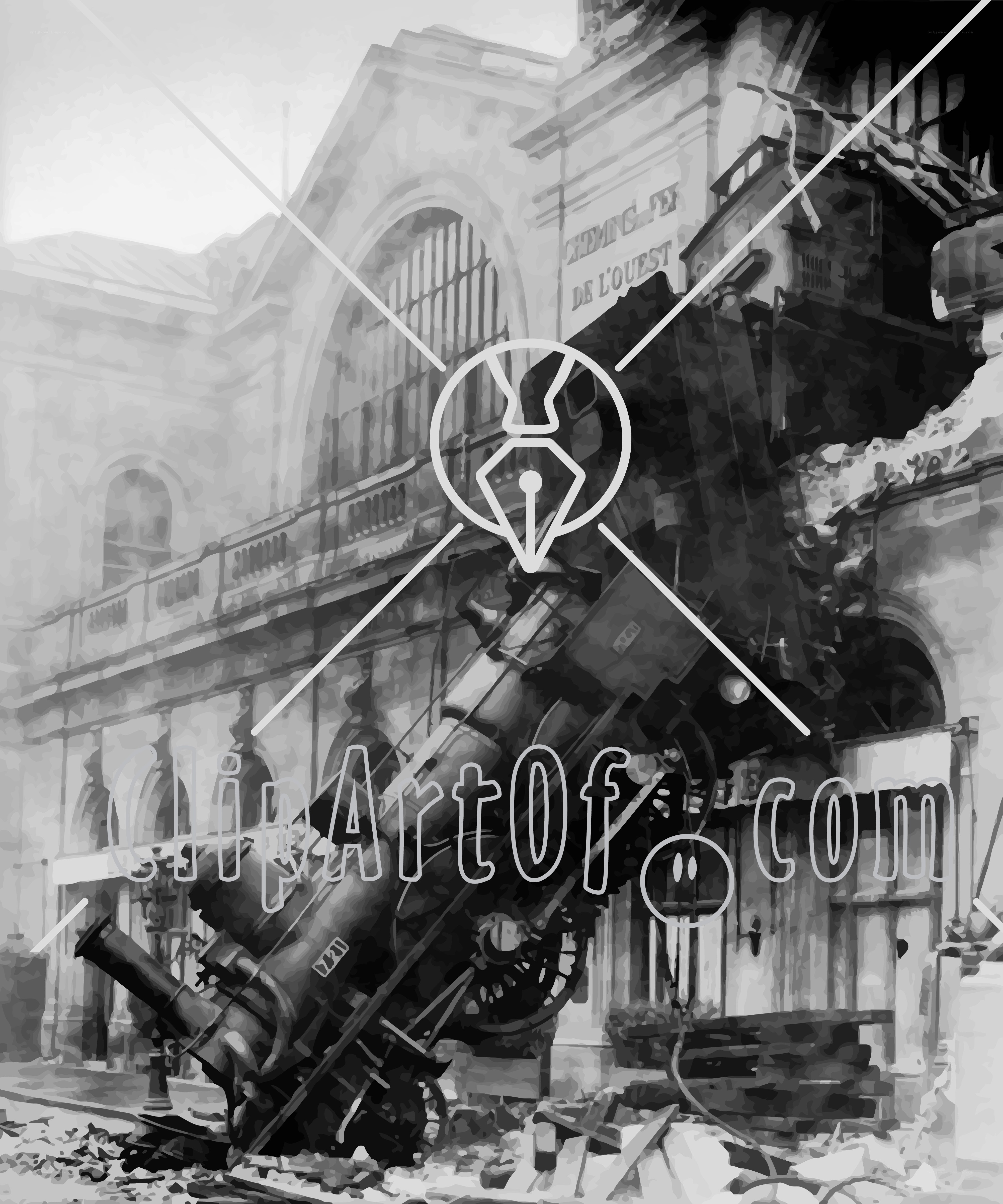 Train crash at station