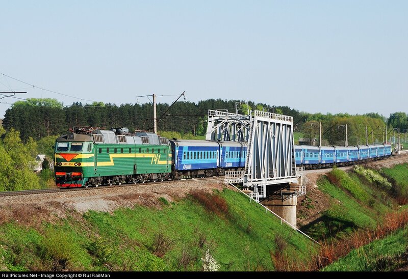 Train crossing a bridge