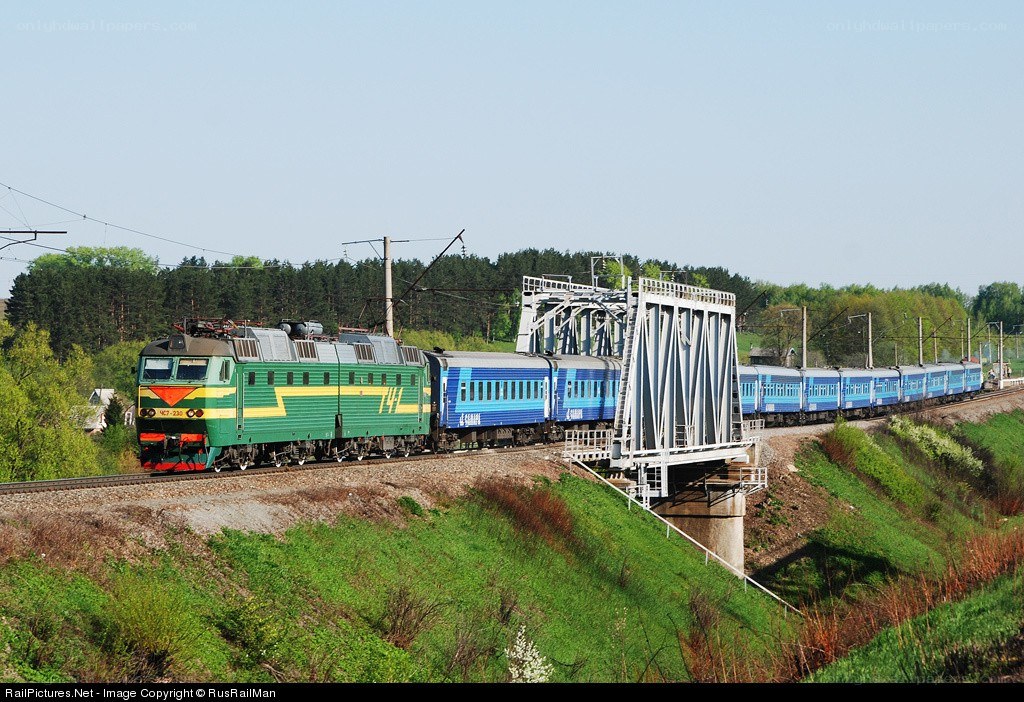 Train crossing a bridge