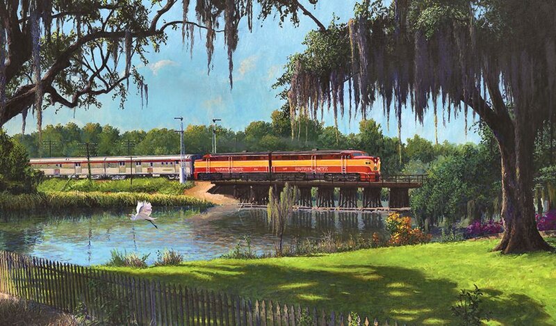 Train Crossing Bridge — Green