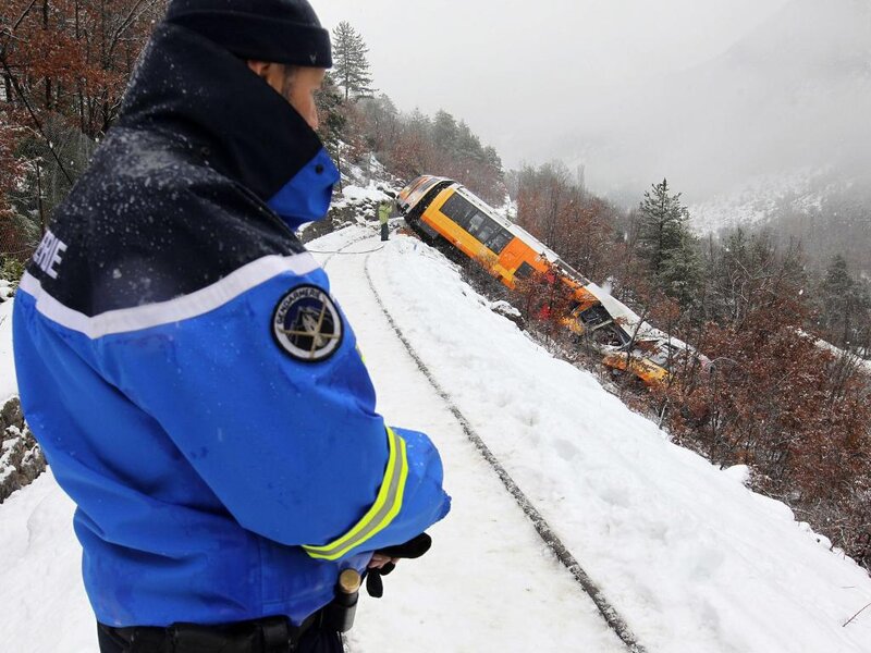 Train Derailment in Snow