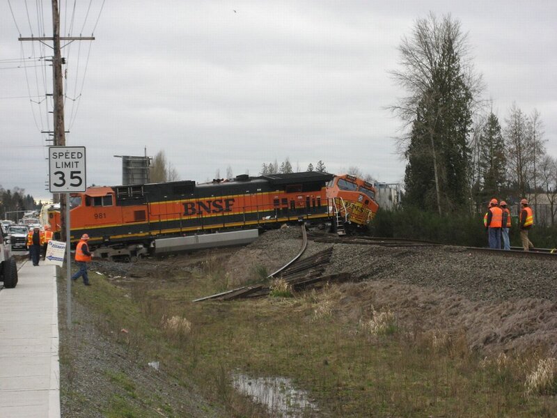 Train derailment on BNSF tracks