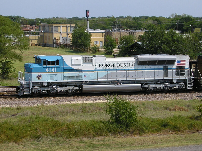 Train Engine on Tracks — Blue