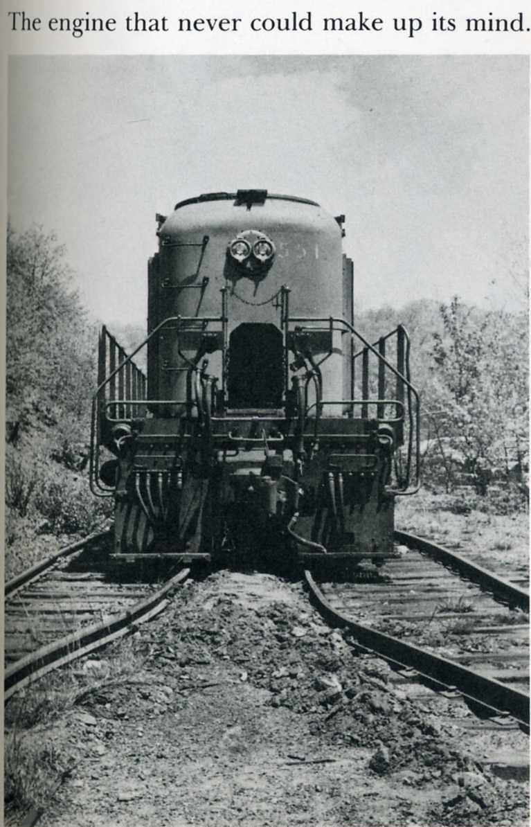 Train engine on tracks
