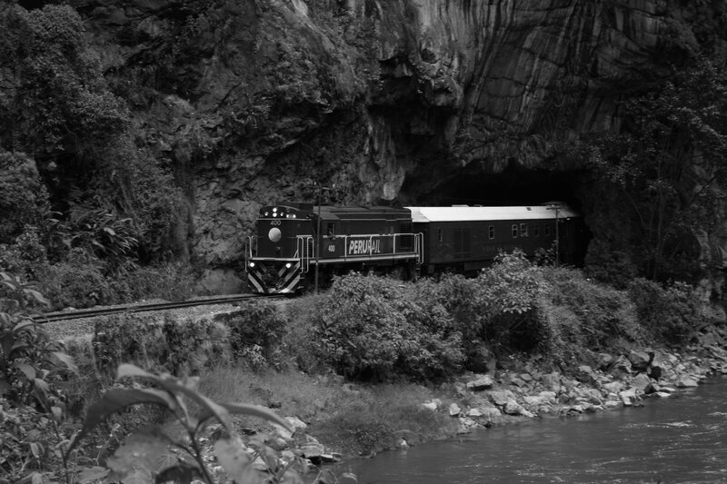 Train Entering Tunnel — Black