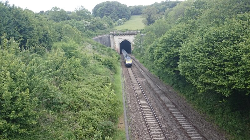 Train Entering Tunnel — Green