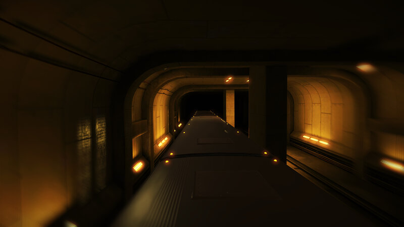 train in a dark tunnel