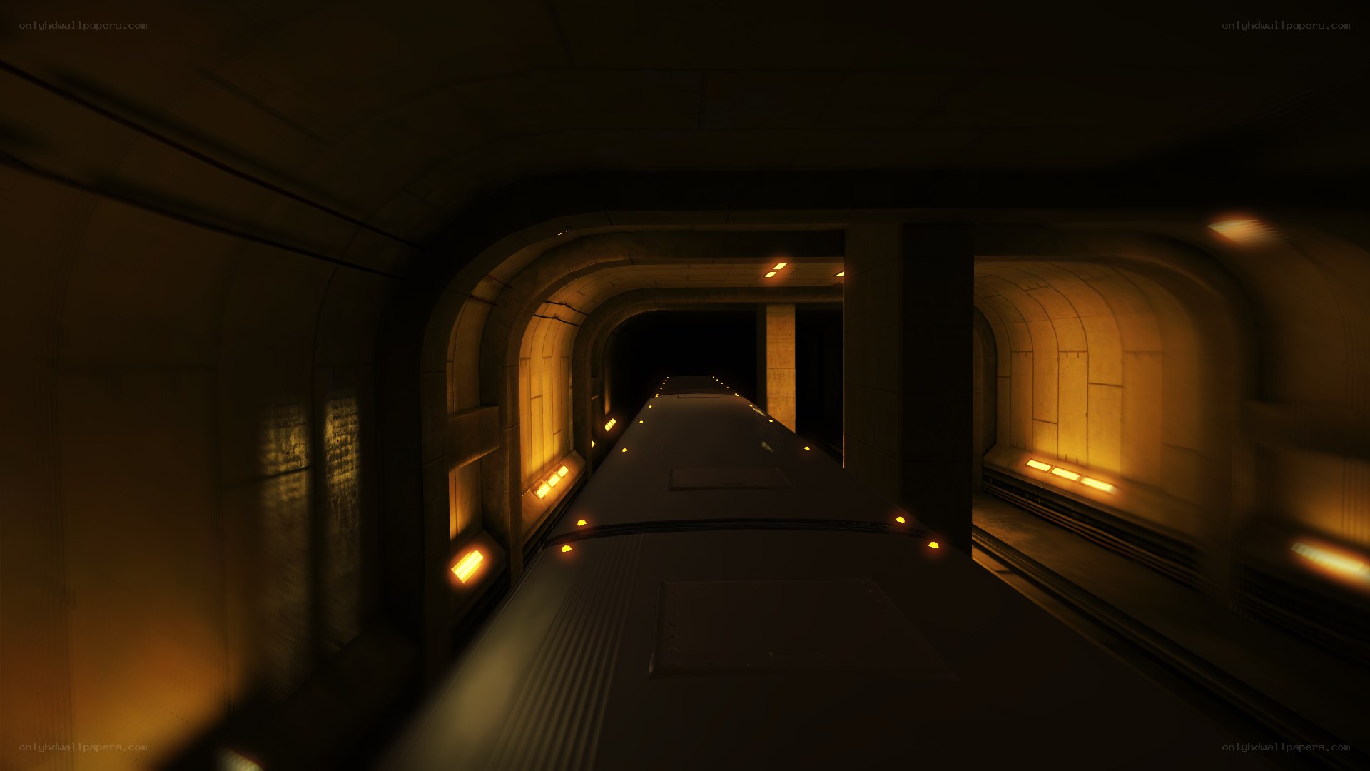 train in a dark tunnel