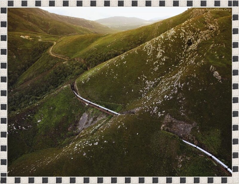 Train in a mountain valley