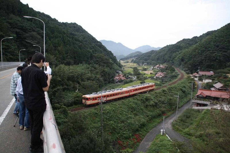 Train in a mountain valley