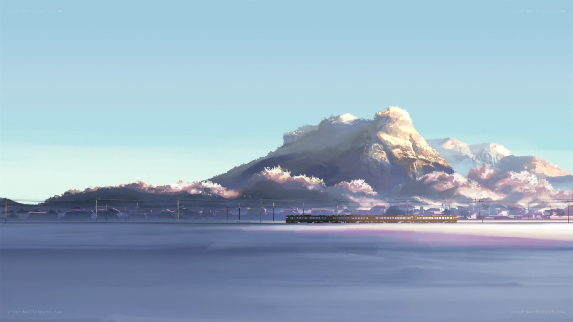 Train in a snowy landscape